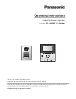 Panasonic VL-SVN511 Series Operating Instructions Manual предпросмотр