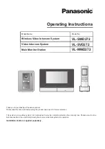 Предварительный просмотр 1 страницы Panasonic VL-SWD272 Operating Instructions Manual