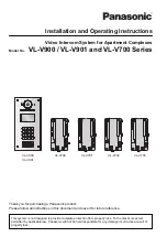 Panasonic VL-V901 Installation And Operating Instructions Manual предпросмотр