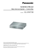 Preview for 1 page of Panasonic VL-VN1700 Installation Manual