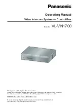 Предварительный просмотр 1 страницы Panasonic VL-VN1700 Operating Manual