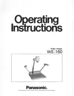 Panasonic WE160 - VIDEO IMAGER Operating Instructions Manual preview