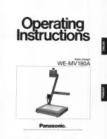 Panasonic WEMV180A - VIDEO IMAGER Operating Instructions Manual preview