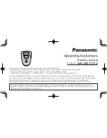 Panasonic WH-0M1201A Operating Instructions Manual preview