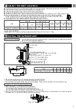 Предварительный просмотр 7 страницы Panasonic WH-UXZ09KE5 Series, WH-UXZ12KE5 Series Installation Manual