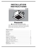 Panasonic Whisper Green FV-08VK1 Installation Instructions Manual preview