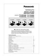 Panasonic Whisper Green FV-13VKM2 Installation Instructions Manual preview