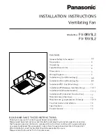 Panasonic Whisper Value-Lite FV-08VSL2 Installation Instructions Manual preview