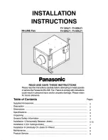 Preview for 1 page of Panasonic WhisperCeiling FV-30VQ3 Installation Instructions Manual