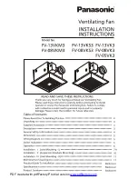 Preview for 1 page of Panasonic WhisperGreen FV-05VK3 Installation Instructions Manual