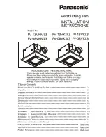 Panasonic WhisperGreen FV-08VKL3 Installation Instructions Manual preview