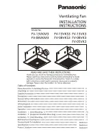 Preview for 1 page of Panasonic WhisperGreen FV-13VKM3 Installation Instructions Manual