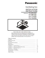 Panasonic WhisperLite FV-05VQ5 Installation Instructions Manual preview