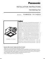 Panasonic WhisperSense FV-08VQCL6 User Manual preview