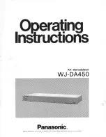 Panasonic WJ-DA450 Operating Instructions Manual preview