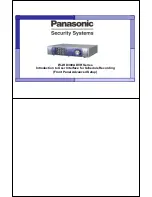 Panasonic WJ-HD300A Introduction Manual preview