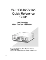 Предварительный просмотр 1 страницы Panasonic WJ-HD616K Quick Reference Manual