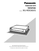 Panasonic WJ-HDE300/G Instructions Manual preview