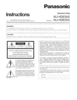 Panasonic WJ-HDE500 Instructions Manual preview