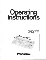 Panasonic WJ-KB50 Operating Instructions Manual preview