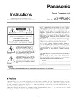 Panasonic WJ-MPU850 Instructions preview