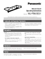 Предварительный просмотр 1 страницы Panasonic WJ-PB65E01 Operating Instructions Manual