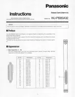 Preview for 1 page of Panasonic WJ-PB85A32 Instructions