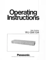 Preview for 1 page of Panasonic WJ-SW104 Operating Instructions Manual