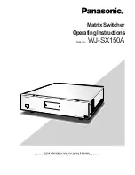 Preview for 1 page of Panasonic WJ-SX 150A Operating Instructions Manual