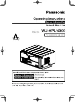 Preview for 1 page of Panasonic WJ-VPU4000 Operating Instructions Manual