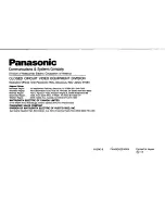 Preview for 12 page of Panasonic WJ300C - SWITCHER/CONTROLLER Operating Instructions Manual