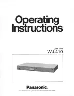 Panasonic WJ410 - BW QUAD SYSTEM Operating Instructions Manual preview