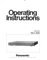 Panasonic WJ420 - MIXER Operating Instructions Manual preview