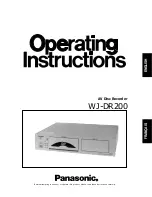 Panasonic WJDR200 - DIGITAL VIDEO RECORD Operating Instructions Manual preview