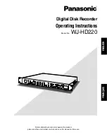 Предварительный просмотр 1 страницы Panasonic WJHD220 - DIGITAL DISK RECORDER Operating Instructions Manual