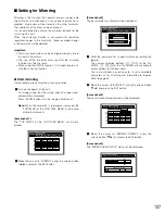 Предварительный просмотр 137 страницы Panasonic WJHD309 - DIGITAL DISK RECORDER Operating Instructions Manual