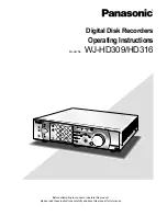 Panasonic WJHD316 - DIGITAL DISK RECORDER Operating Instructions Manual preview