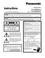 Предварительный просмотр 1 страницы Panasonic WJHD500 - DIGITAL DISC RECORDE Instructions Manual