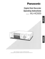 Предварительный просмотр 1 страницы Panasonic WJHD500 - DIGITAL DISC RECORDE Operating Instructions Manual