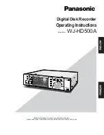 Panasonic WJHD500A - Digital Disk Recorder Operating Instructions Manual preview