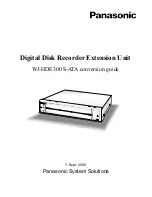 Preview for 1 page of Panasonic WJHDE300 - DIGITAL DISK RECORDER Conversion Manual