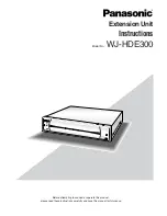 Panasonic WJHDE300 - DIGITAL DISK RECORDER Instruction Manual preview