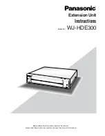 Preview for 1 page of Panasonic WJHDE300 - DIGITAL DISK RECORDER Instructions Manual