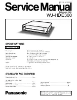 Panasonic WJHDE300 - DIGITAL DISK RECORDER Service Manual preview