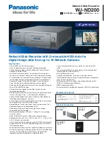 Preview for 1 page of Panasonic WJND200 - NETWORK DISK RECORDER Specifications