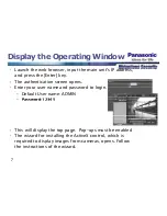 Preview for 7 page of Panasonic WJND400 - NETWORK DISK RECORDER Reference Material