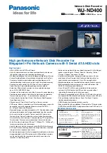 Preview for 1 page of Panasonic WJND400 - NETWORK DISK RECORDER Specification Sheet