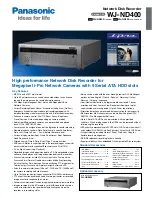 Preview for 1 page of Panasonic WJND400 - NETWORK DISK RECORDER Specifications