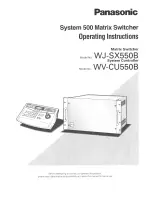 Preview for 1 page of Panasonic WJSX550B - MATRIX SWITCHER Operating Instructions Manual