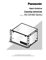 Panasonic WJSX650 - SWITCHER Operating Instructions Manual preview